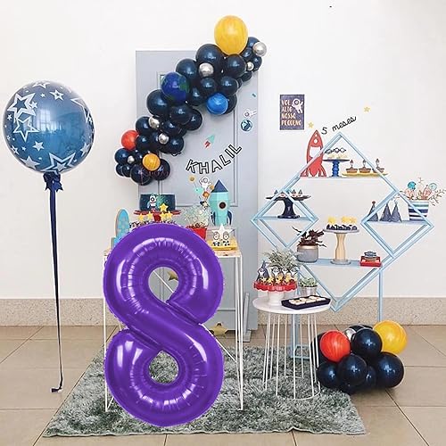 Miniatura 3 de Globos de helio de aluminio de Mylar de 40 pulgadas de tamaño extra grande con el número 7 para fiestas de cumpleaños, decoraciones de celebración