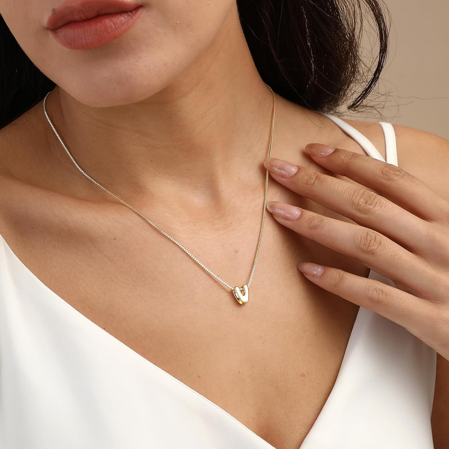 Bubble Initial Necklaces Dainty Letter Necklace Cute Name Choker Necklaces for Women Trendy Personalized Pendant Jewelry Gift for Women - Image 5