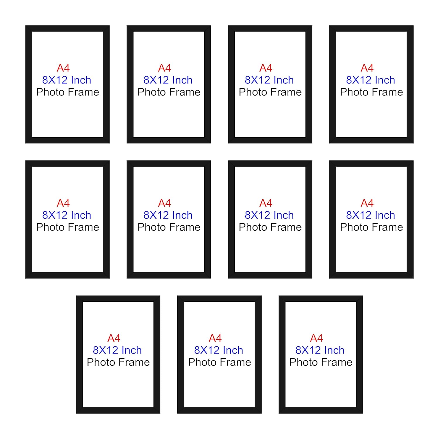 HK PRINTS A4 Size 8x12 Inch Photo Frames Set of 11 Frames for Living ...