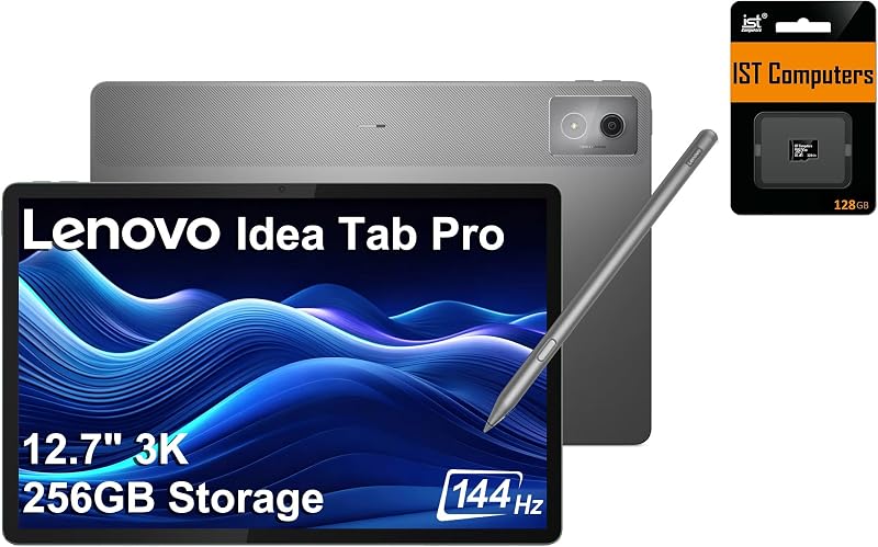 Tableta Idea Tab Pro, 12,7" 3K QHD, sistema operativo Android, tarjeta SD de 128 GB + 128 GB | pantalla táctil de 144 Hz, MediaTek Dimensity 8300, Tab Pen Plus, batería de larga duración de 11 horas, ligera, para estudiantes y juegos