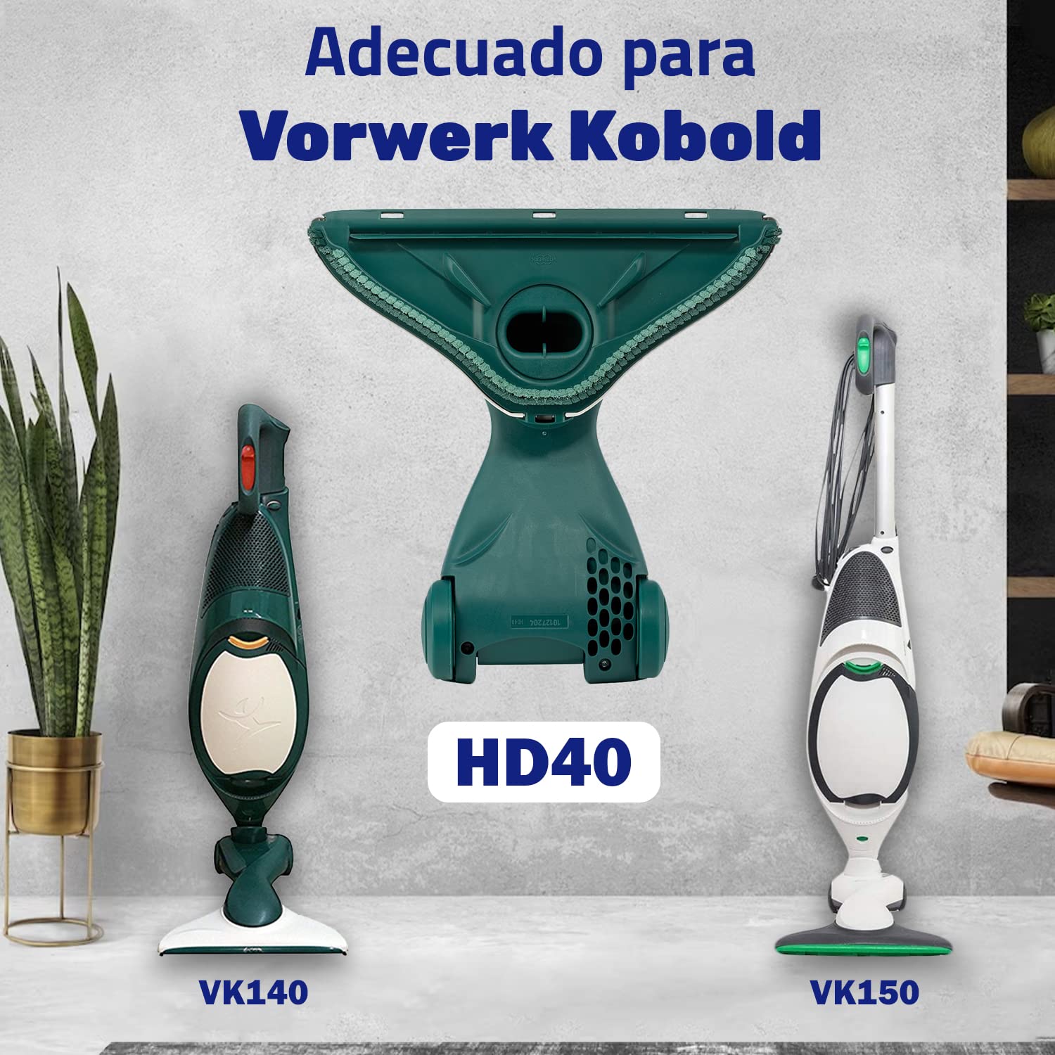 Cepillo Inferior Adecuado Como Pieza de Repuesto del Cepillo HD40 Aspiradora para Vorwerk Kobold VK140 VK150 Garantía de 10 Años - Monteral