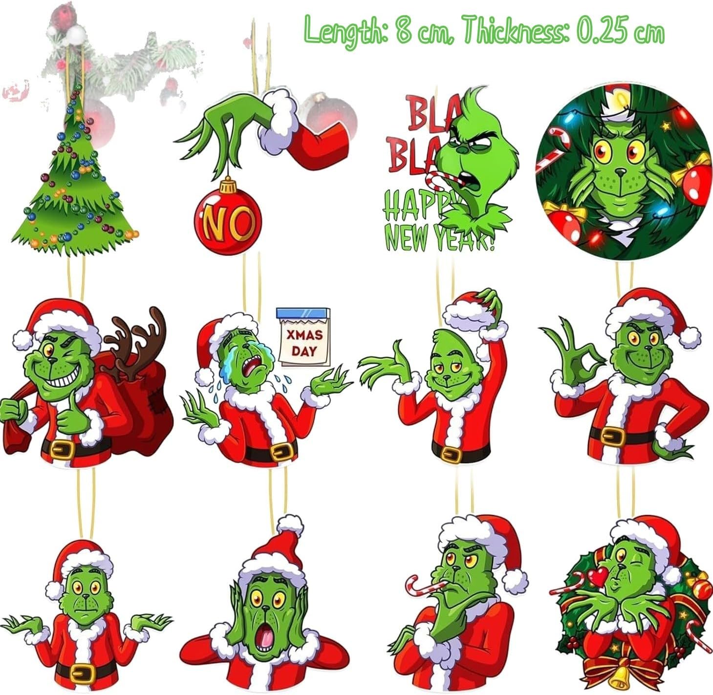 Christmas Ornaments for Christmas Tree Decorations 24 pcs Wooden Hanging Ornament for Home Xmas Holiday Party Decor