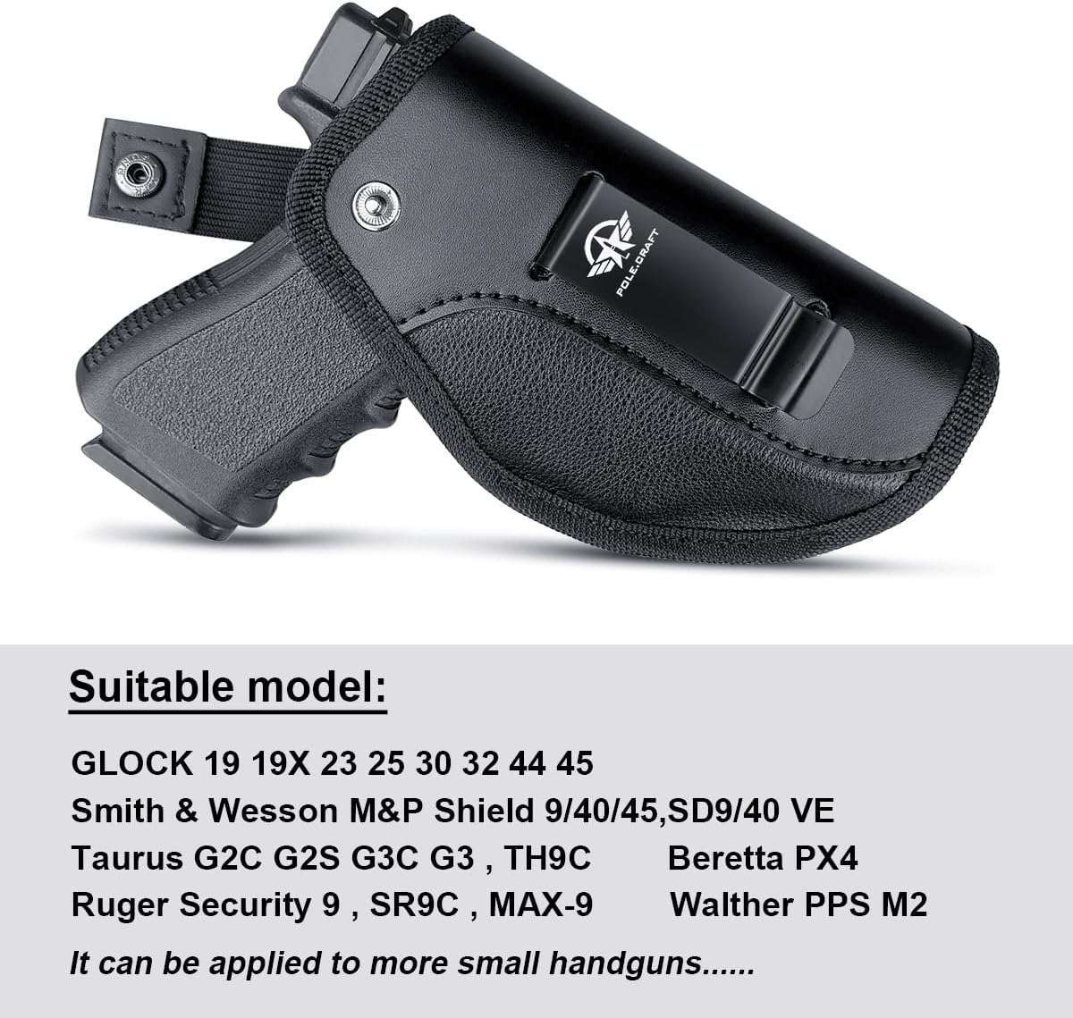 POLE.CRAFT Gun Holster for Men&Women,IWB/OWB 9mm Fits: Glock19 19X⎮M&P Shield 9/40/45,SD9/40 VE⎮Taurus G2C G3C G3 TH9C with TLR6/TLR7/CTC Laserguard etc - Image 3