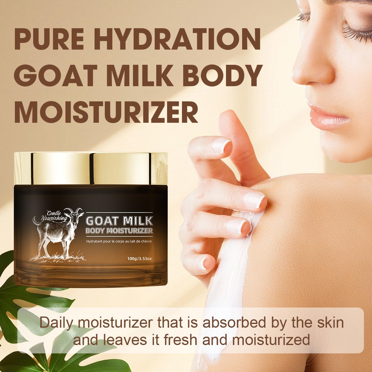 Goat Milk Lotion - Whipped Body Butter Cream with Goat Milk - Deeply Moisturizes, Softens Skin - Natural & Gentle for All Skin Types, 3.53 oz - Image 3