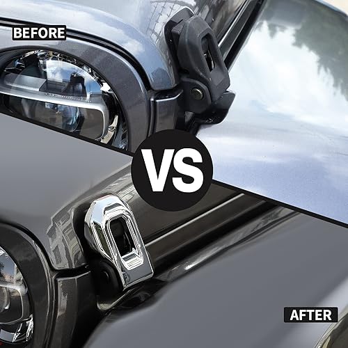 Miniatura 37 de Voodonala Para Jeep JL ABS Capó Cierres de Hebilla del Motor Cierre de Capó Cubierta Decoración Cubierta de Protección para Jeep Wrangler JL JLU Azul