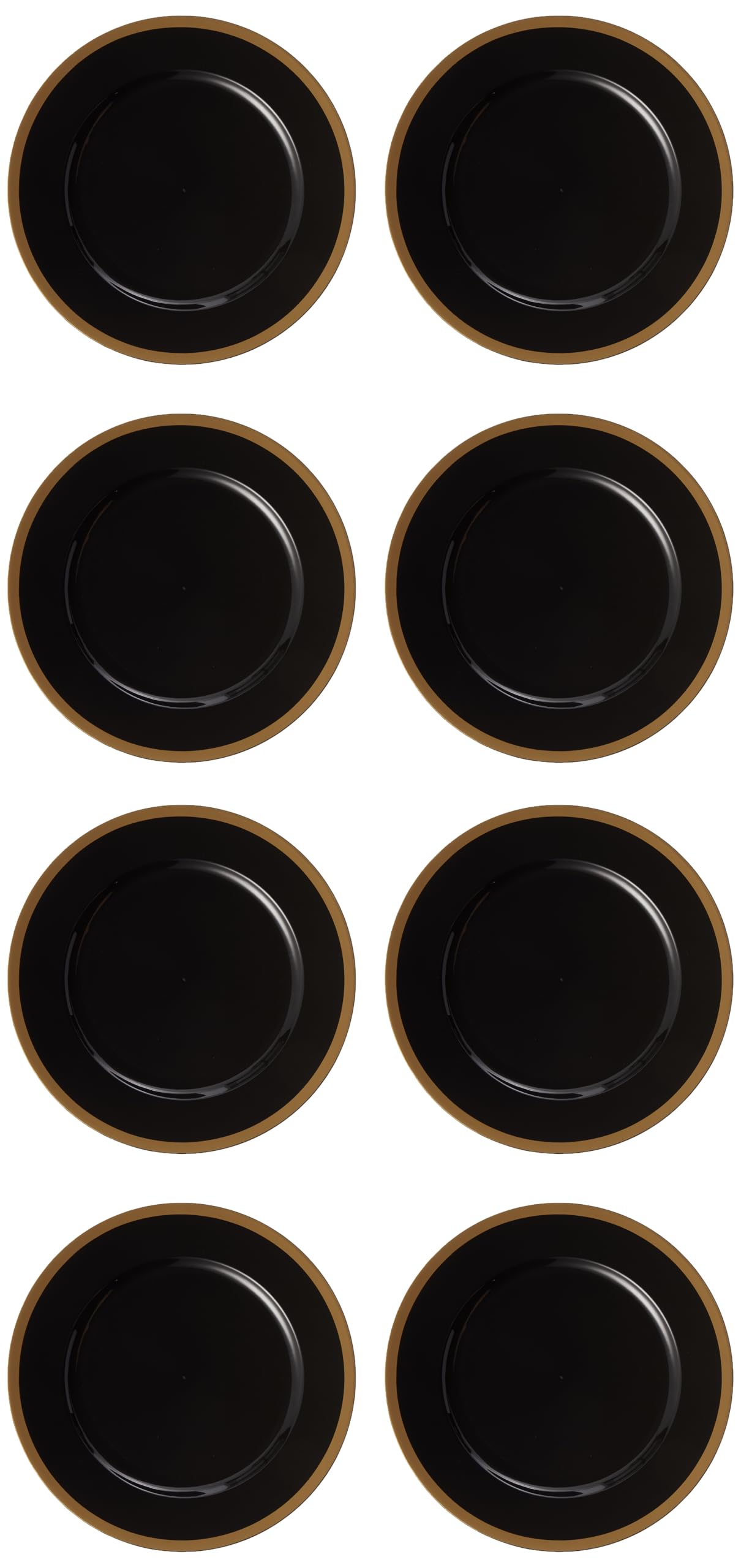 Blue Sky Black and Gold Rim Charger Plates | 13