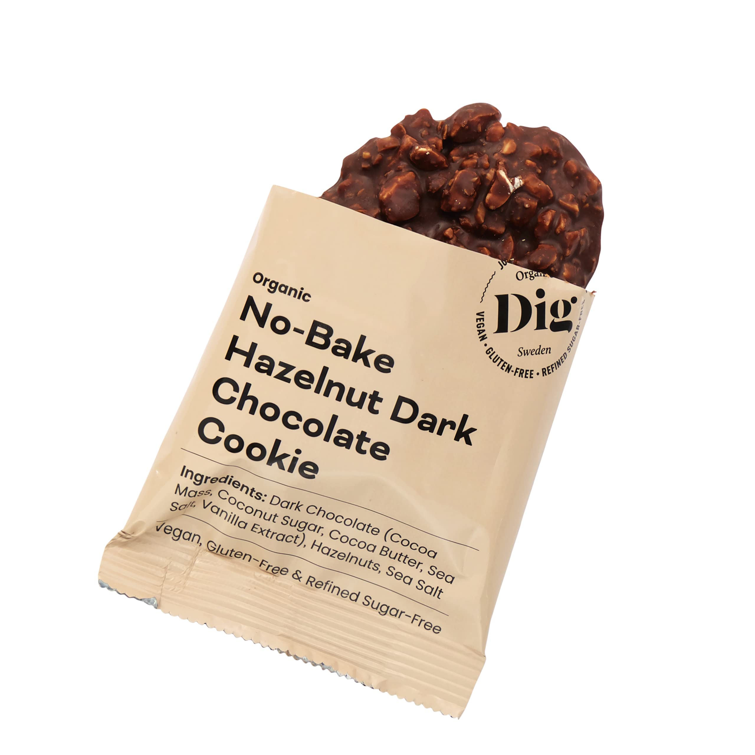 Dig/Get Raw - Caja de mezcla de galletas sin hornear - Aperitivos elaborados con ingredientes orgánicos y naturales - Vegano, sin gluten y refinado, sin azúcar (12x30g)