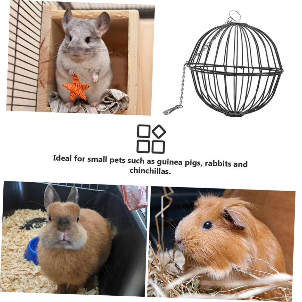 Yardwe 4stücke Kaninchen Heuball Futterspender Hängende Futterstation Für Meerschweinchen Und Chinchillas Spielzeug Und Futterkombination Für Kleinen Haustiere