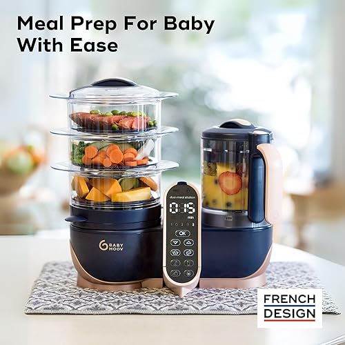 Miniatura 5 de Babymoov Duo Meal Station XL, 6 in 1 Food Processor with Steamer, Multi-Speed Blender, Warmer, Defroster & Sterilizer (Nutritionist Approved), pink