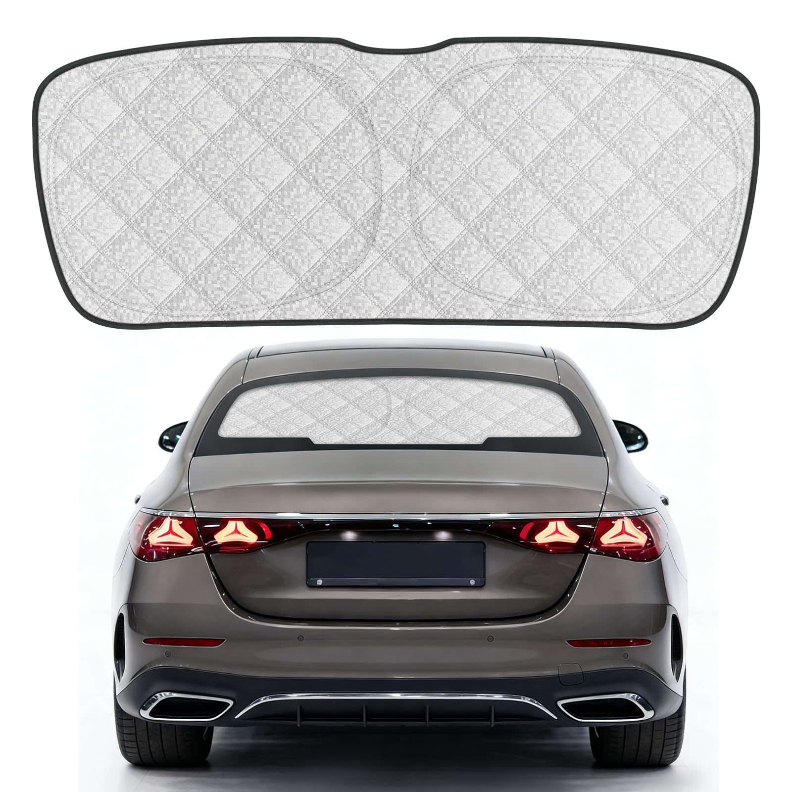 Sonnenschutz Heckscheibe Kompatibel mit Mercedes-Benz E-Class W214 2024-2026, Auto Sonnenschutz Hinten Windschutzscheibe Innen, Faltbar Sonnenschirm UV Schutz Reflektierender Sonnenschutzfolie