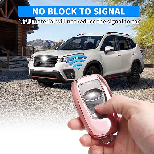 Miniatura 9 de QBUC Funda para llavero Subaru Forester XV CrossTrek Ascent Outback Legacy Impreza STI WRX BRZ (rojo)