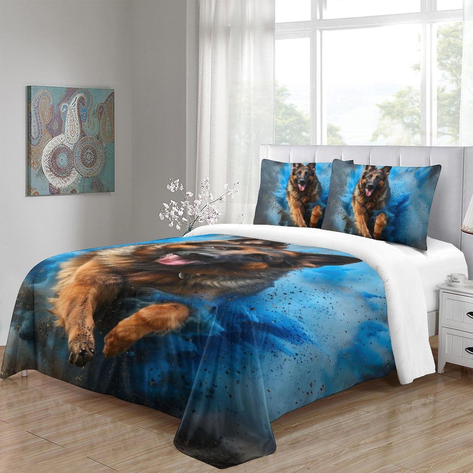 Parure De Lit Imprimé 3D Cane Corso - Housse De Couette + Taies - Double 200x200 Cm - Microfibre Douce