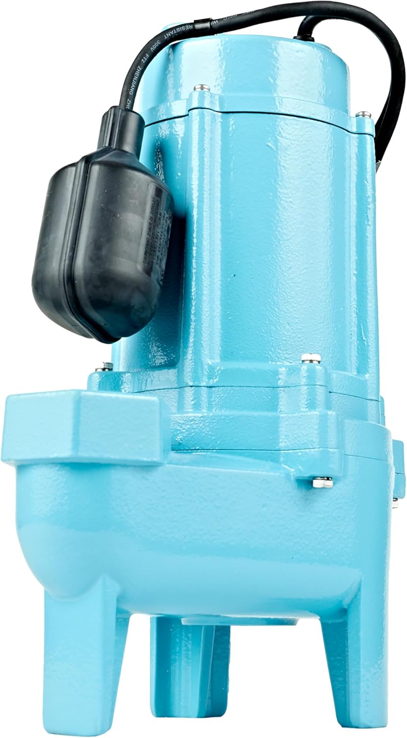 Little Giant 15SC-CIA-RF 115 Volt, 3/4 HP, 7800 GPH, Sewage Pump with Piggy-back Tethered Float Switch, 20-Ft. Cord, Blue, 14942786