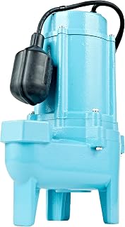 Little Giant 15SC-CIA-RF 115 Volt, 3/4 HP, 7800 GPH, Sewage Pump with Piggy-back Tethered Float Switch, 20-Ft. Cord, Blue, 14942786