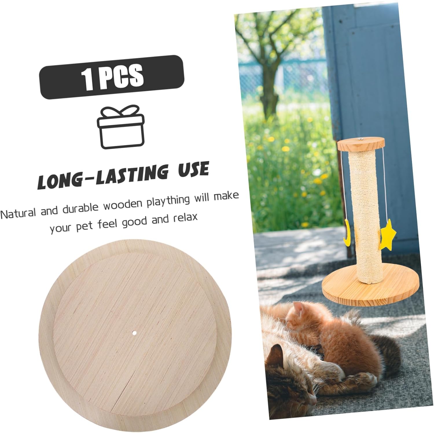 Sturdy Cat Board Wooden Kitten Platform Easy Install Cat Scratching Post Base