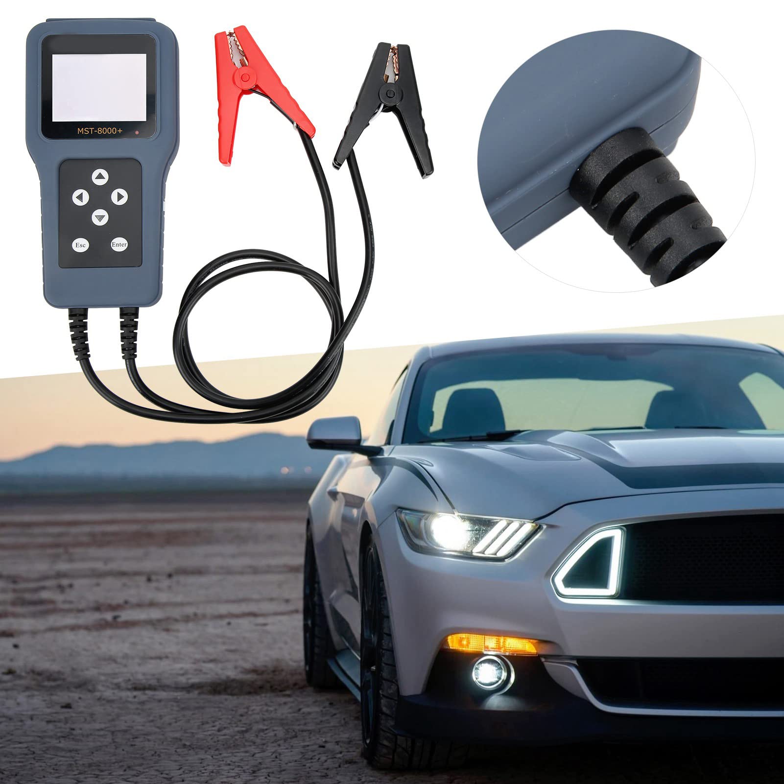 Ejoyous Batterietester ABS Digitaler Batterieanalysator 12V 24V 100 Bis 1700 CCA 3,2-Zoll-TFT-Bildschirm Testet Batterie-Startladesysteme für Autowerkstätten, Mechaniker