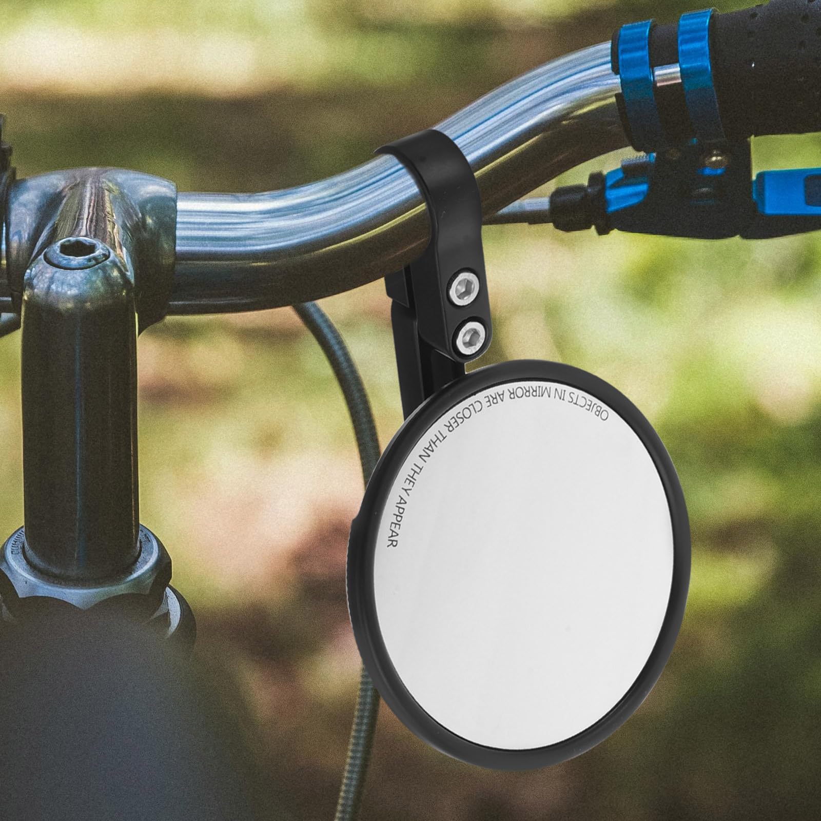 CLISPEED 2 Pièces Rétroviseur de Guidon Réglable pour Vélo de Montagne et Route, Compact et Antichoc, Compatible Guidon 22-24mm, en Plastique et Verre Noir