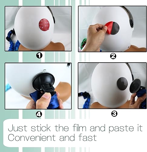 Miniatura 7 de Trenzas para casco de motocicleta, con ventosa desmontable, moño, para bicicleta, cola de caballo, cola de caballo, 1 unidad (casco no incluido)