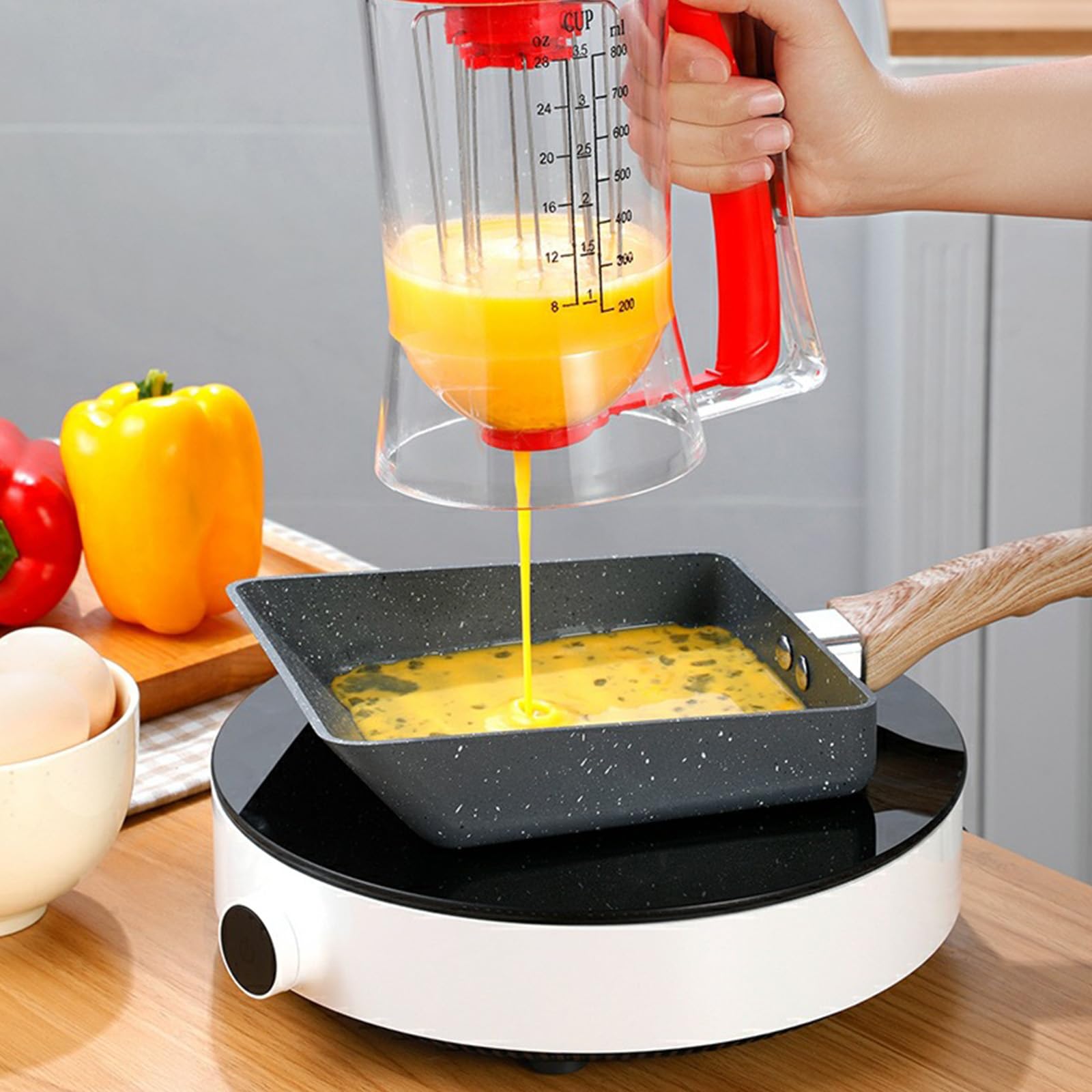 Amazon.co.jp: バッターディスペンサー 粉つぎ器 900ml かき混ぜ器