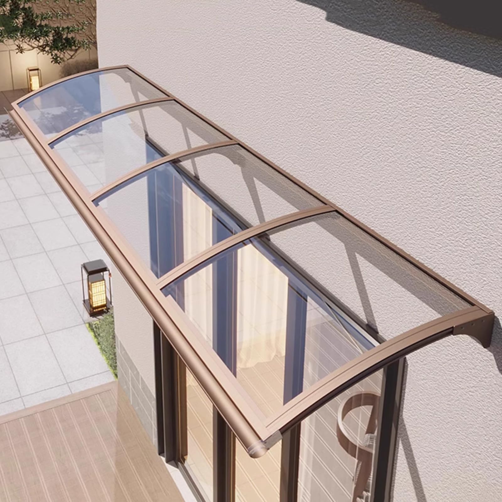 Tettoia Pensilina da Esterno,Pensilina Tettoia per Porta,Pensilina Ingresso per Trasparente,Pensilina per Copertura in PC,per Porta o Finestra Impermeabile e Anti-UV (45x180cm/18"x71")