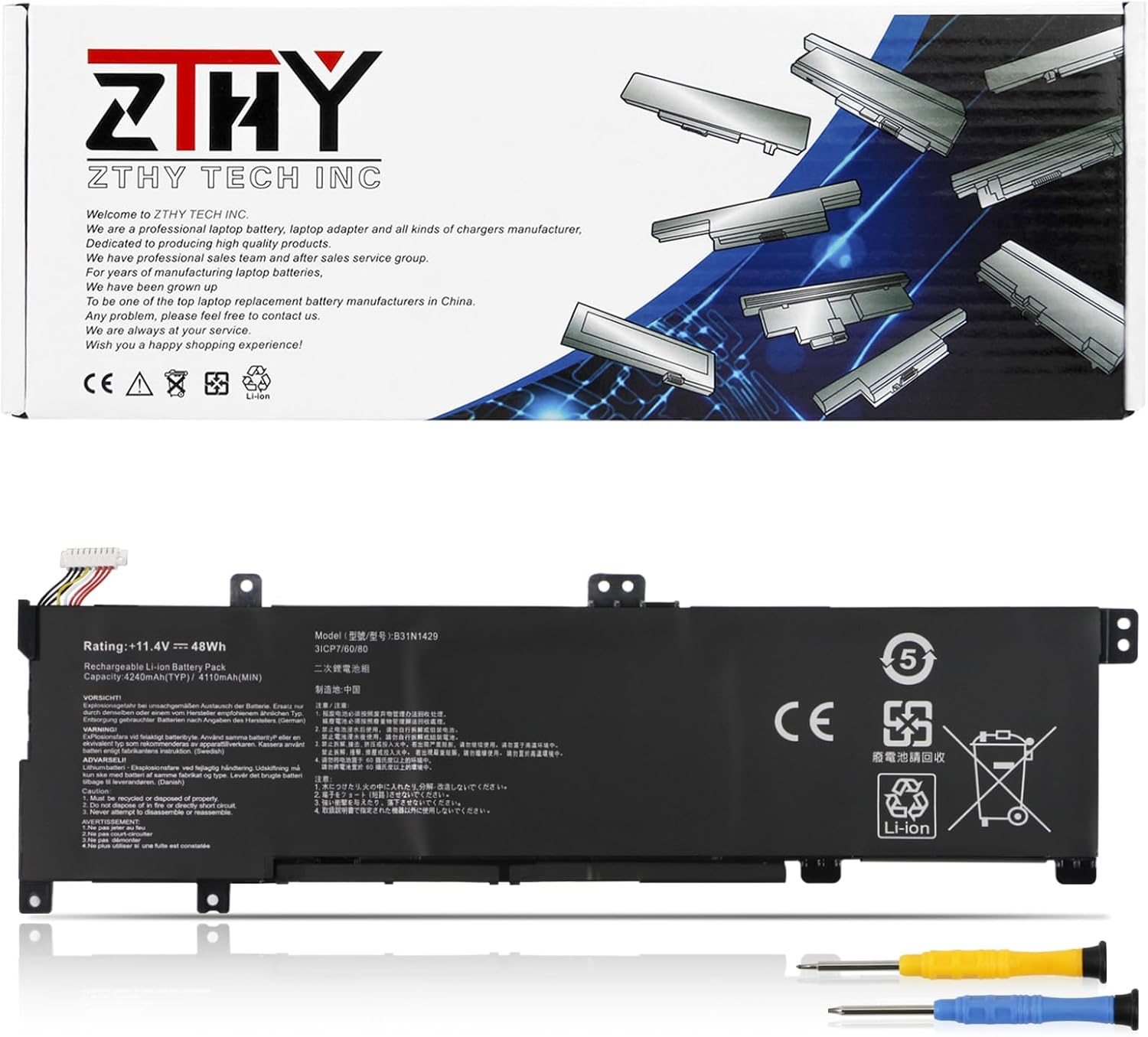 C41N2303 Laptop Battery Replacement for Asus ROG Zephyrus G16 GU605M GU605MI GU605MU GU605MV GU605MY GU605MZ GA605WI TUF Gaming A16 FA608WI FA608WU FA608WV FA608FM ProArt P16 H7606WI H7606WV H7606WU