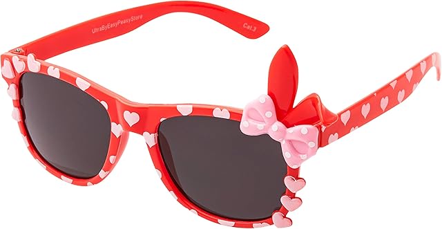 UltraByEasyPeasyStore Childrens Sunglasses Bunny Bow Glasses UV400 Kids Girls Boy Heart 3 to 9 Years