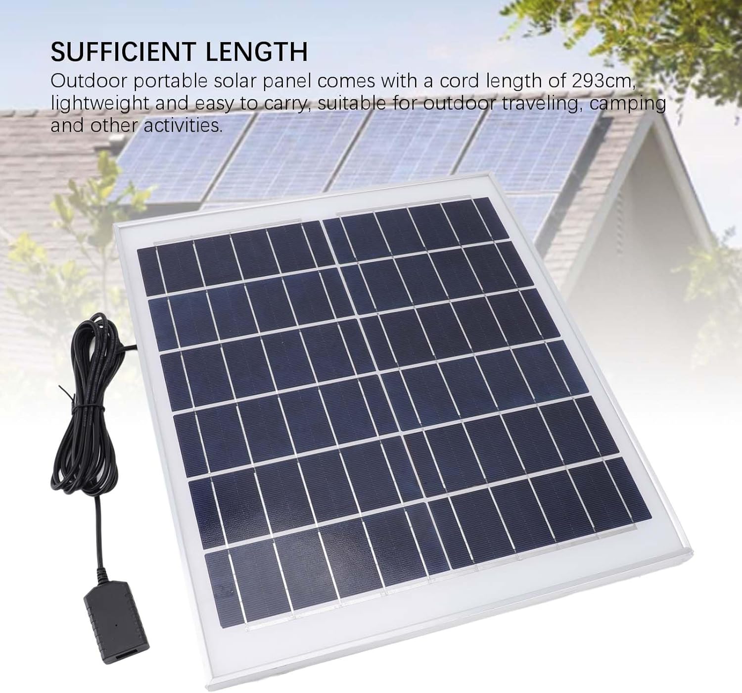 20W Solar Panel, Monocrystalline Silicon Portable Solar Panel Charger for Outdoor Travel Camping, Solar Panel Can Be Connected to The Cell Phone and Other