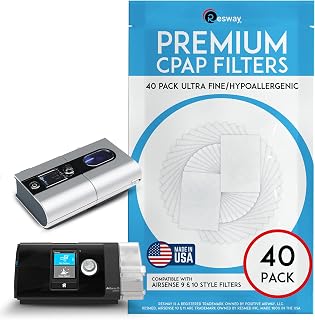Premium Resway Disposable Hypoallergenic CPAP Filters | Compatible with ResMed S9 and Airsense 10 | Ultra Fine Filters for Smoke, Dander, Pollen | 40 Replacement Filters