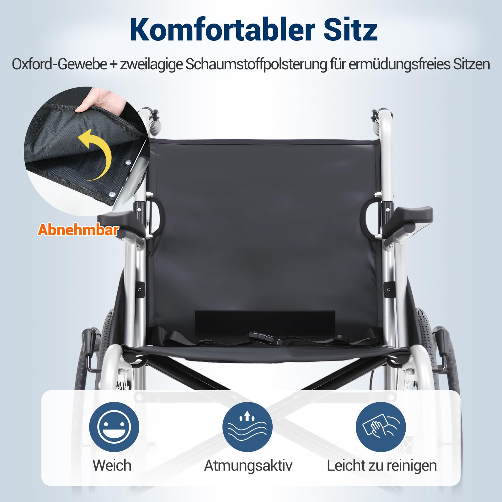 Care-parents Sedia a rotelle pieghevole leggera, 13,3 kg, in alluminio, larghezza della seduta 43 cm, doppio freno, sedia a rotelle pieghevole con autopropulsione, braccioli fissi e poggiapiedi, per