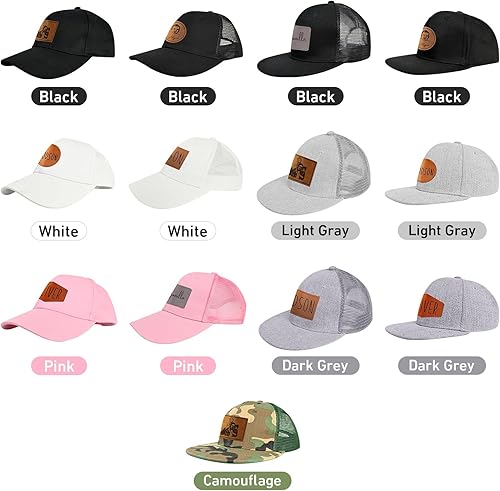 Miniatura 6 de Gorra de béisbol con nombre personalizado, regalos personalizados, con parche de cuero, gorro de camionero para niños y niñas de 0 a 3 años