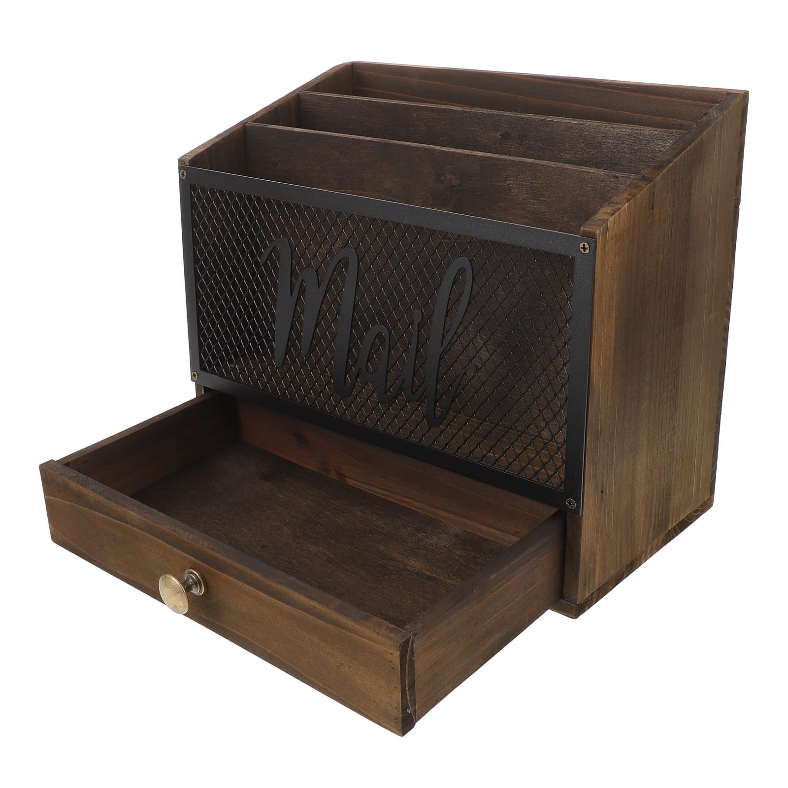 Trieur courrier en bois vintage SECFOU pour rangement de bureau