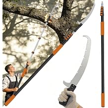 Buyplus 26FT Reach Pole Saws for Tree Trimming, Pole Saw with 5-20FT Telescoping Extension Pole, Pruning Saw with 24" 3X Detachable Saw, Non-Slip Handle, Tree Trimmer for Garden Yard Palms Shrubs
