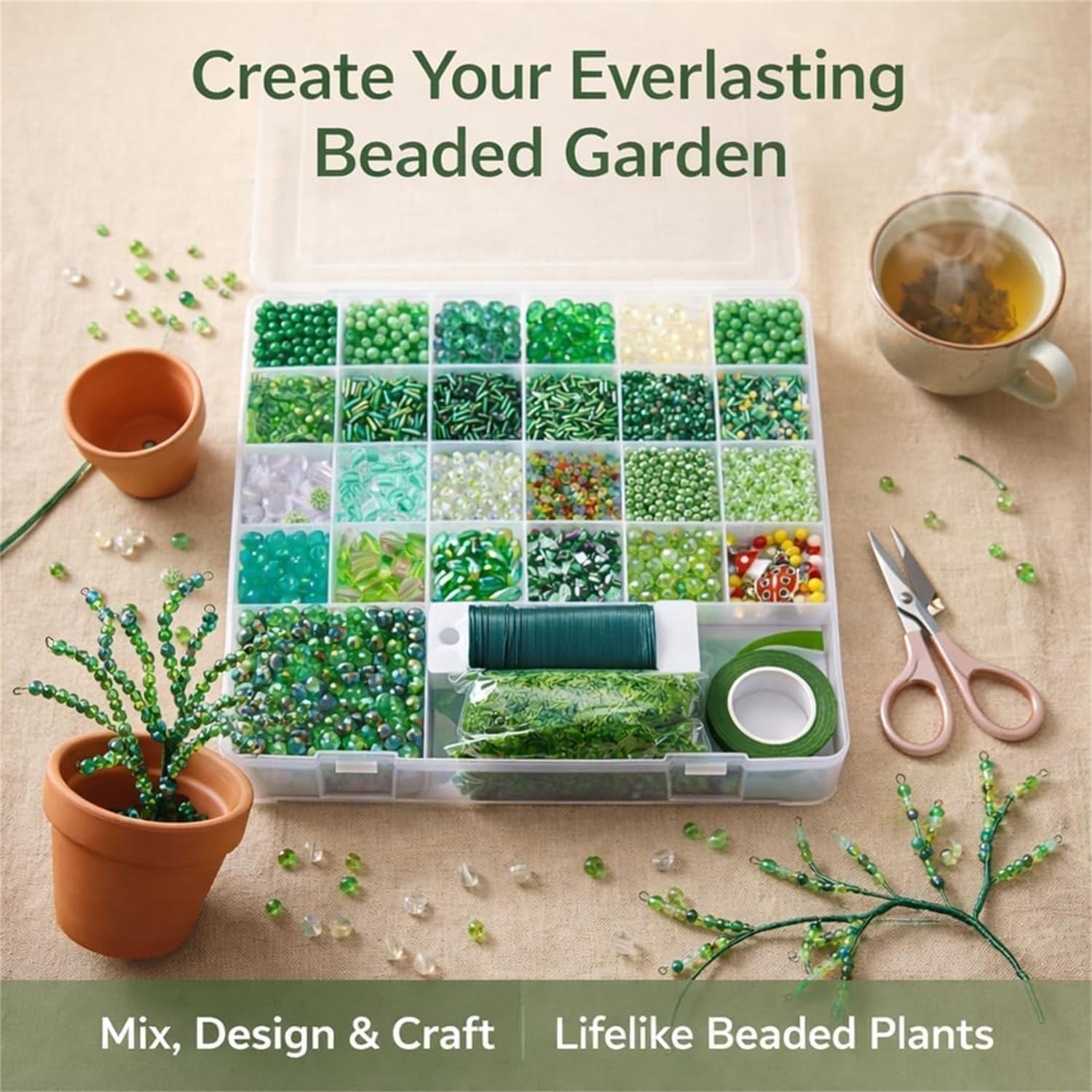 5500 Pcs DIY Beaded Plant Kit - Image 3