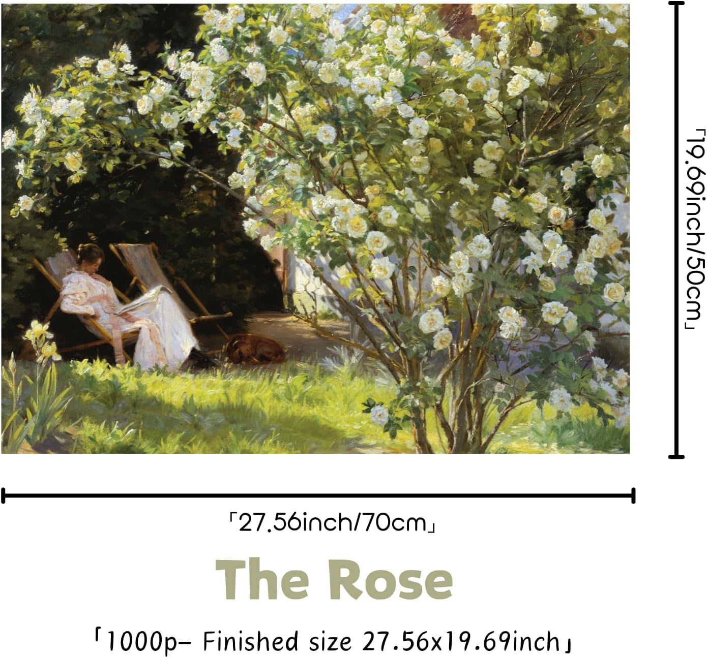 Jigsaw Puzzles 1000 Pieces Puzzles for Adults Art Puzzles Museum Collection Famous Paintings Jigsaw Puzzles, Art Famous Oil Painting Jigsaw Puzzle 1000 Pieces (Marie in The Garden (The Roses))