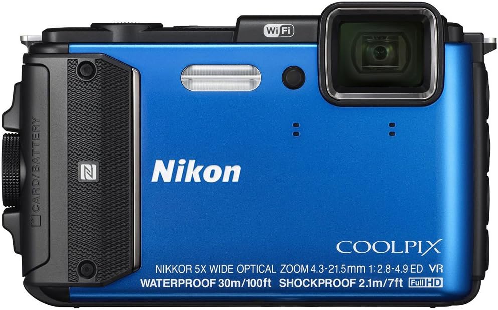 Nikon COOLPIX AW130 Waterproof Digital Camera with Built-In Wi-Fi (Blue)
