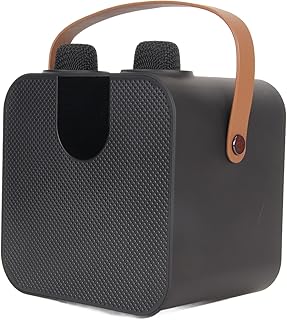 Karaoke Machine with 2 UHF Microphones, Portable Bluetooth 5.0 Karaoke Speaker System, Colorful LED Lights, Support USB Memory Card AUX in, for Home Parties, Birthday