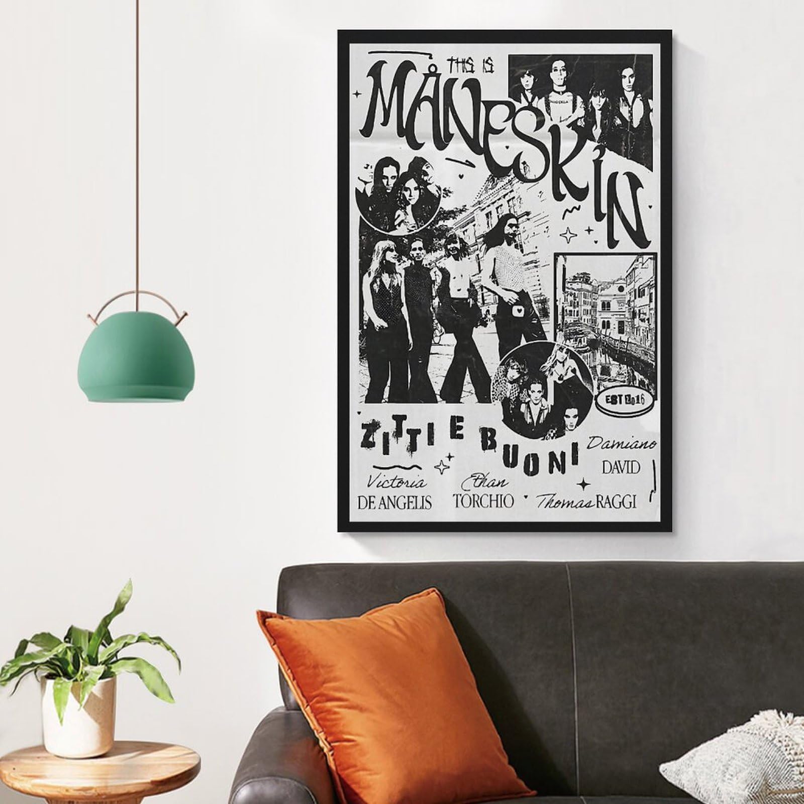 Produktbild von ASDGHIAWEUWQ Maneskin-Poster, Modern, Retro-Kunst, Ästhetik, Leinwand, Malerei, Kunstposter, Abdeckung, Wand, 60 X 90 Cm, Rahmenstil