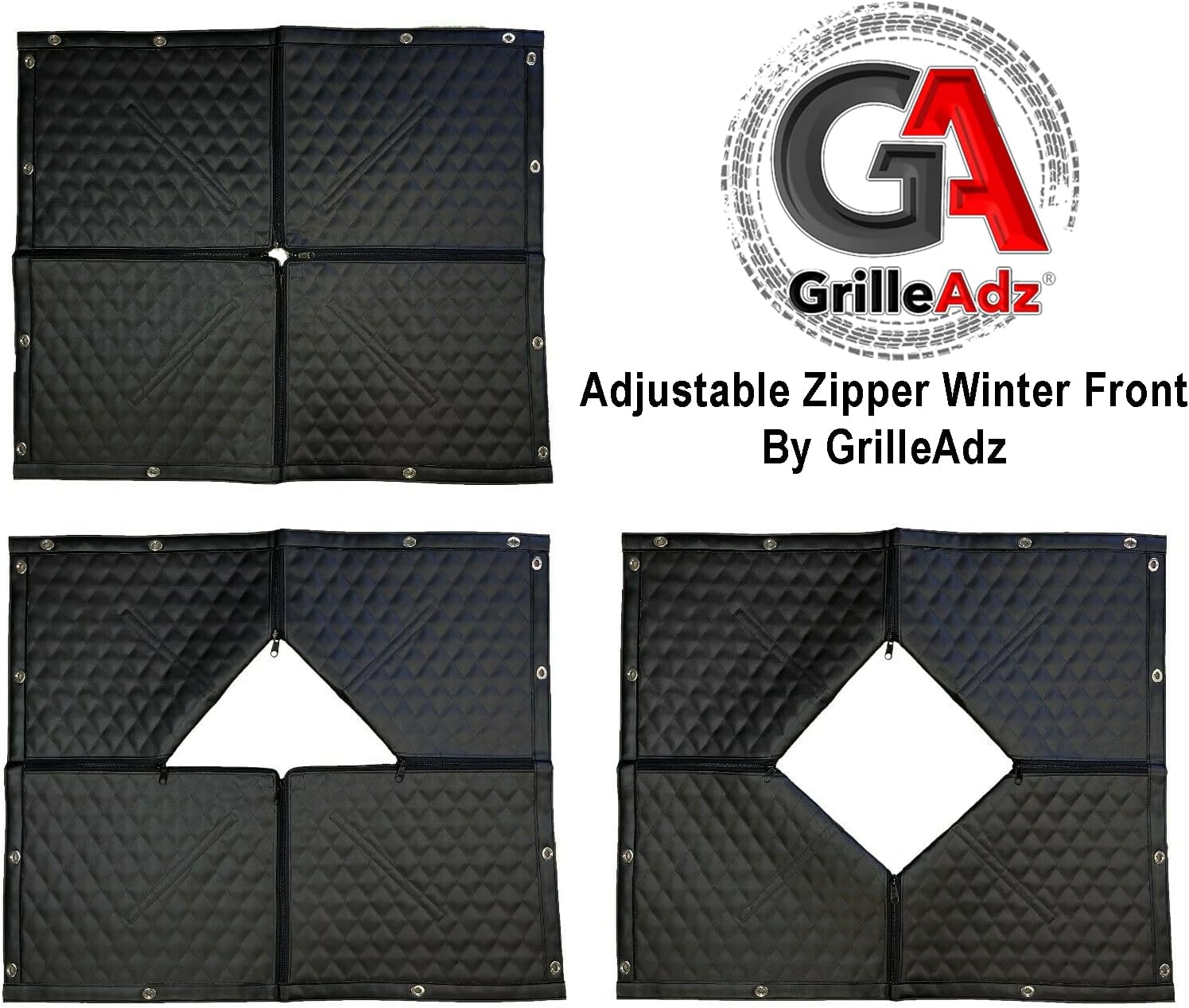Premium Black Quilted Winter Front Fits Peterbilt 589
