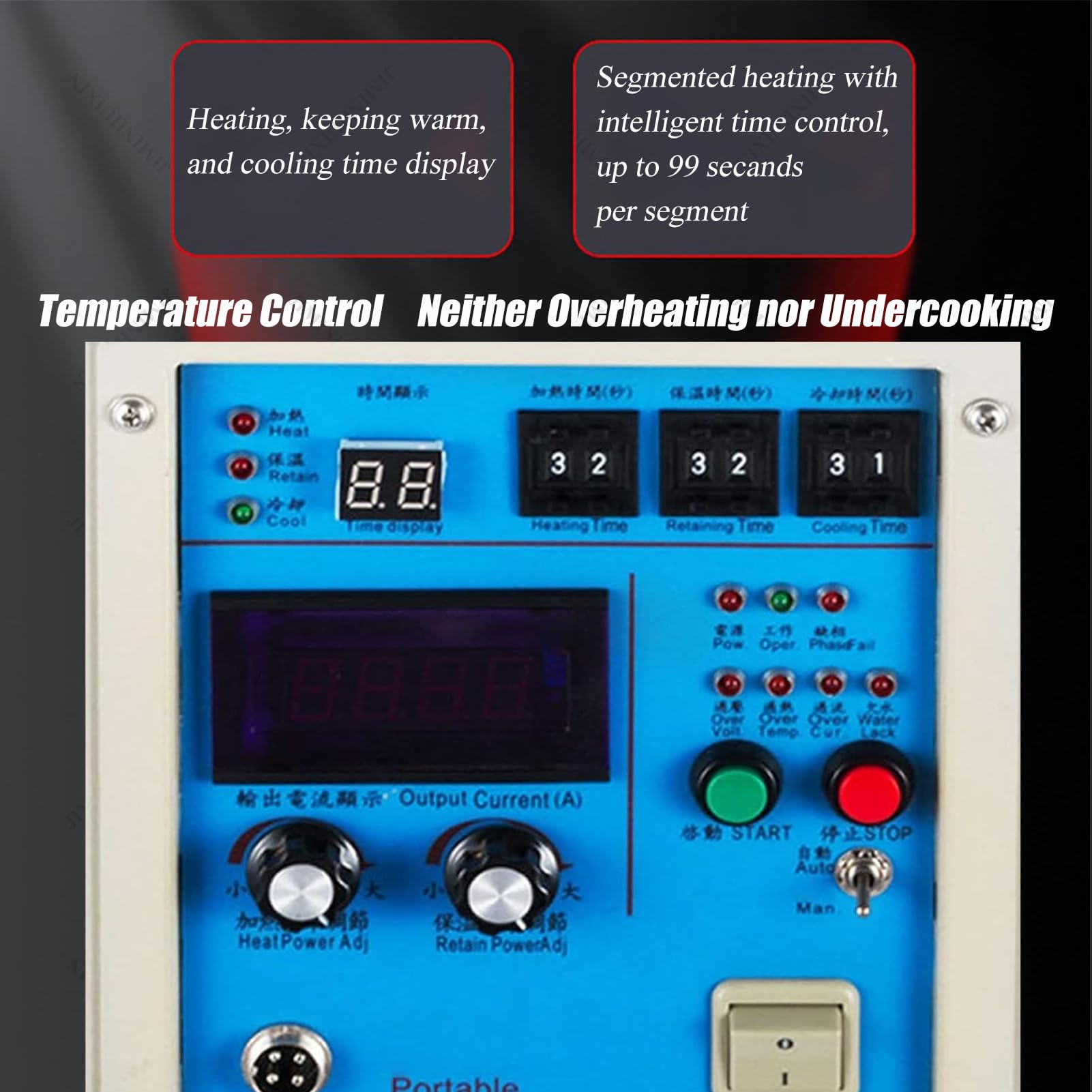 Generator ogrzewania indukcyjnego 15KW HF - piec do obróbki cieplnej i topnienia metali - spawanie, hartowanie, wyżarzanie, lutowanie - Kucie indukcyjne, 110V/220V - 2 cewki