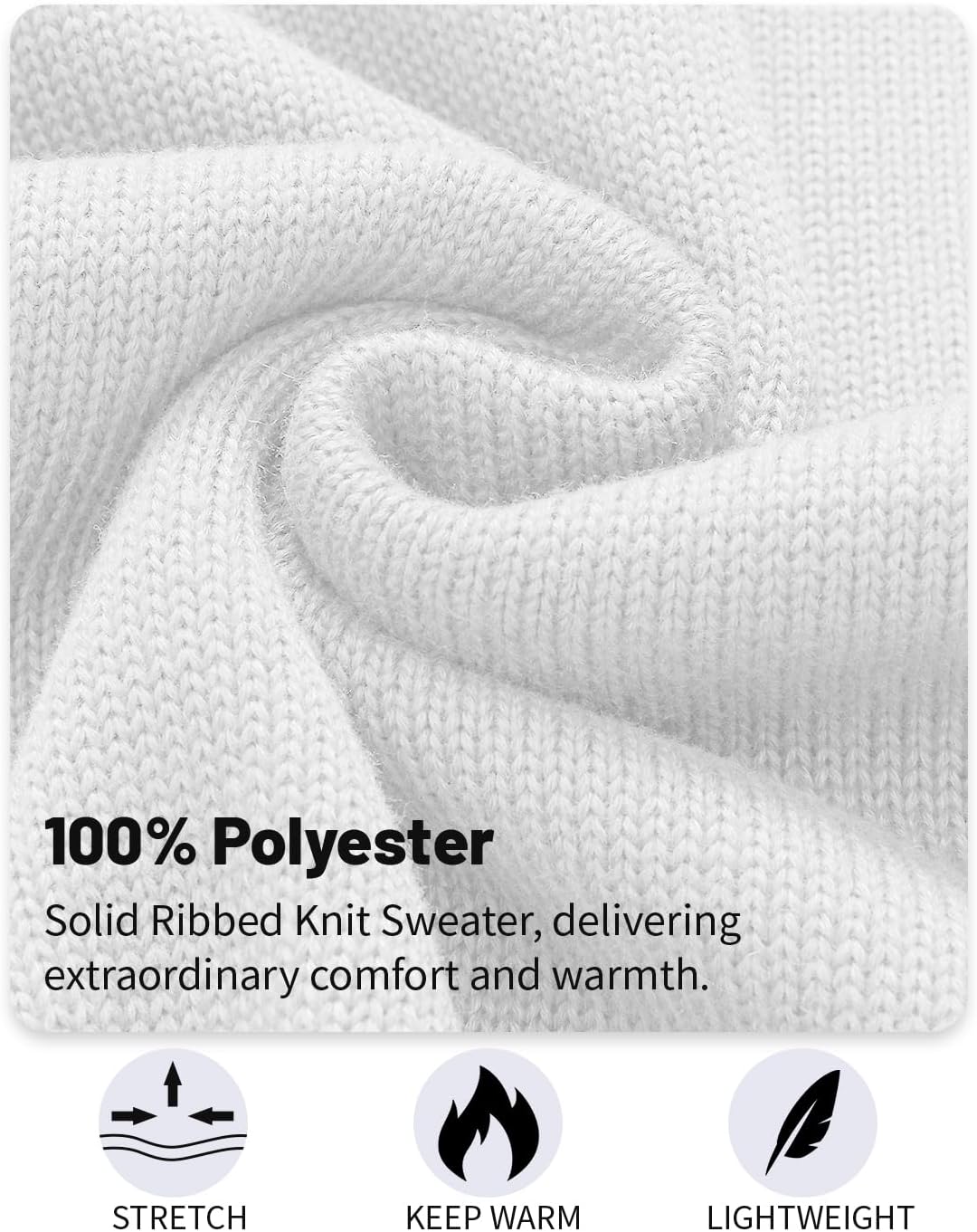 Mens Sweater Quarter Zip Sweater Casual Striped Long Sleeve Fall Winter Warm Polo Pullovers - Image 4