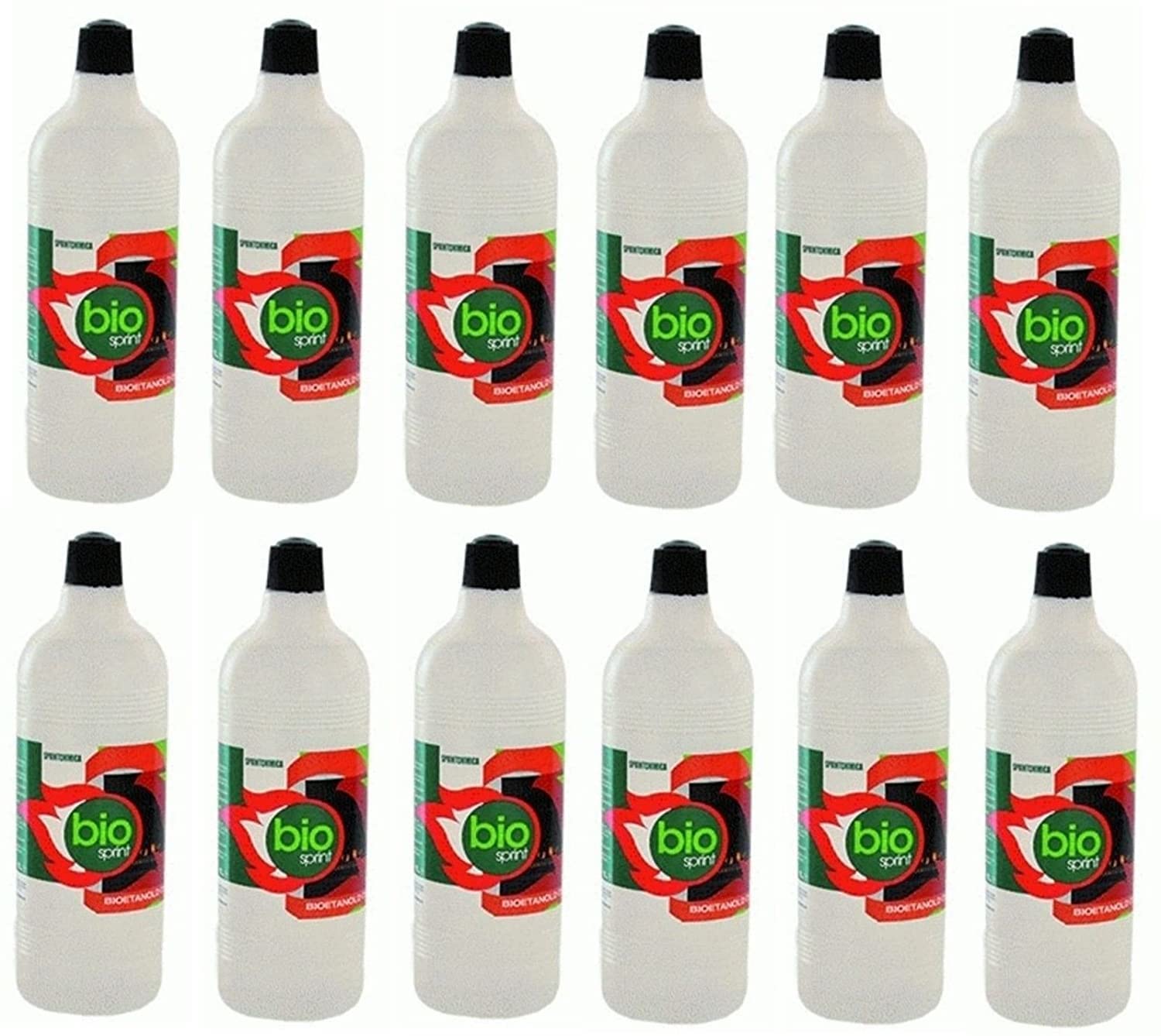 12x 1 LT BIOETANOLO COMBUSTIBILE Ecologico Naturale INODORE per Camino BIOCAMINO Sprint