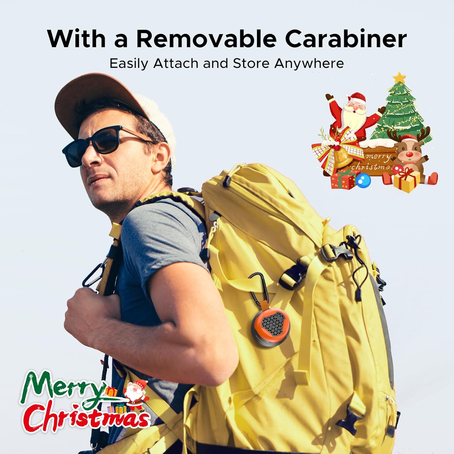 DOOGEE Magnetic Waterproof Small Bluetooth Speaker with 12-Hour Ultra-Long Battery Life, Mini Wireless Stereo Surround Sound for Outdoor, Shower, Tarvel, House Teenager or Gift, TWS Pairing, Orange - Image 5