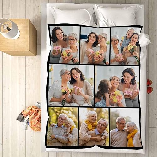 Miniatura 10 de Manta personalizada con fotos y texto, manta personalizada como regalo para niños, mantas suaves personalizadas con imagen para un día