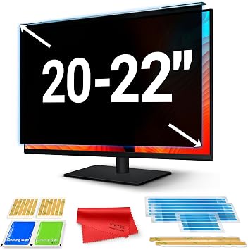 [1 Pack] 20-22 Inch 169/1610 Acrylic Computer Privacy Screen Filter for Widescreen Computer Monitors & Replacement Kit - Monitor Frame Hanging Type - Desktop Privacy Screen Bundle