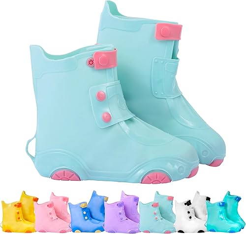 Miniatura 14 de Cubiertas para zapatos de lluvia para niños, impermeables, para niños y niñas, reutilizables Azul