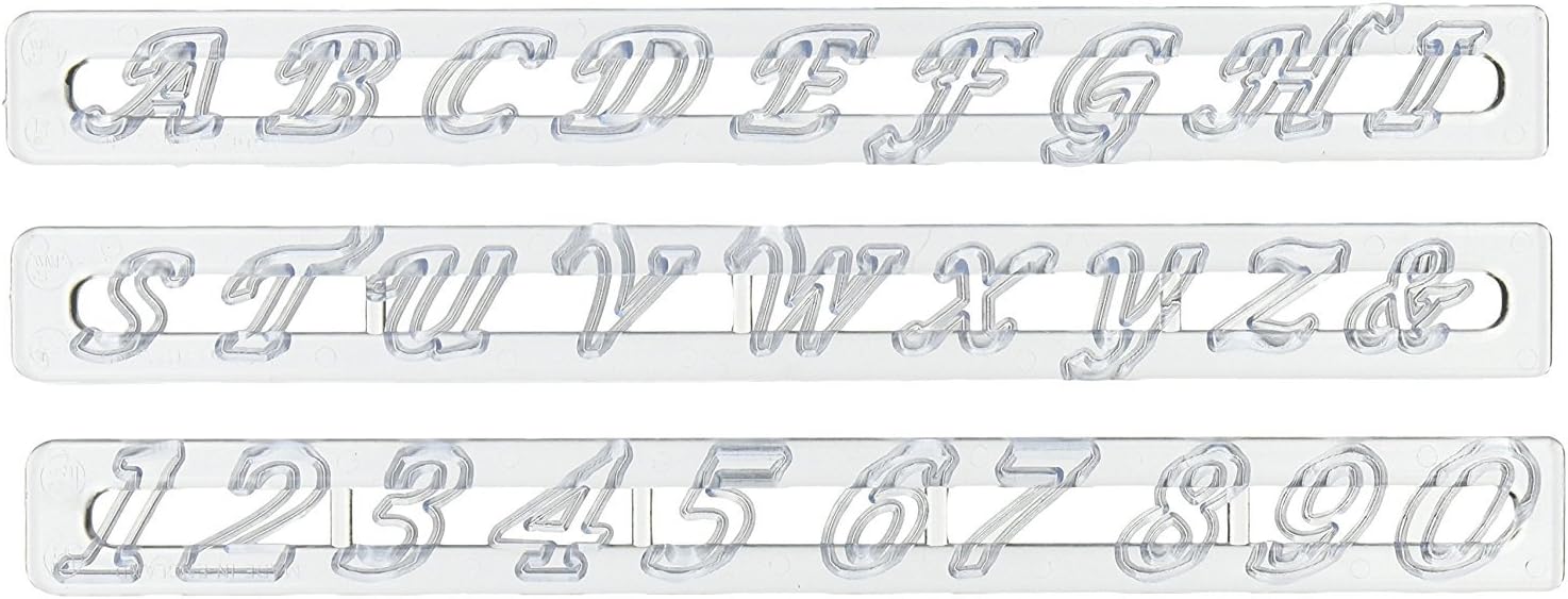 FMM Upper Case Script Alphabet & Number Tappit Cutters Set