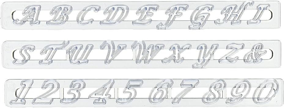 FMM Upper Case Script Alphabet & Number Tappit Cutters Set