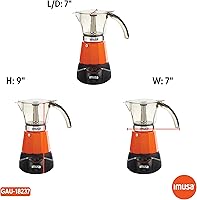 Vista 7 de IMUSA - Cafetera eléctrica para espresso de 6 o 3 tazas, color naranja