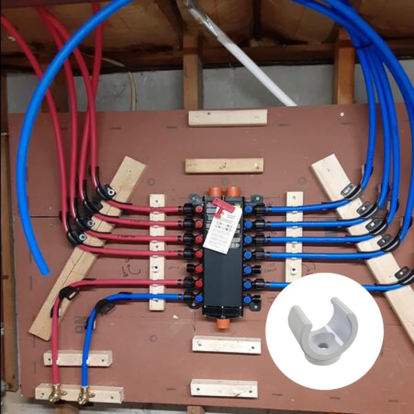 Lot De 100 Supports De Tuyaux Pex De 1,9 Cm, Crochets En U, Colliers De Serrage En PVC