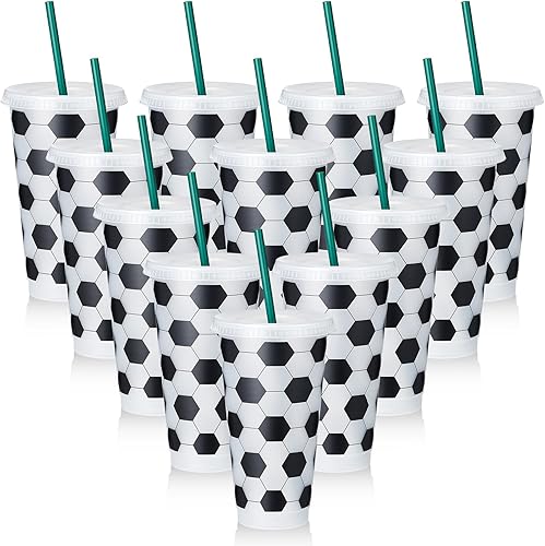 Uiifan Vasos de plástico con tapa y pajita, vasos reutilizables de 24 onzas, regalos para hombres y mujeres, suministros de fiesta de cumpleaños,